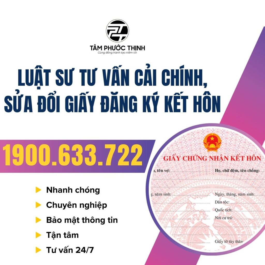 Dịch Vụ 2 cải chính sửa đổi giấy đăng ký kết hôn