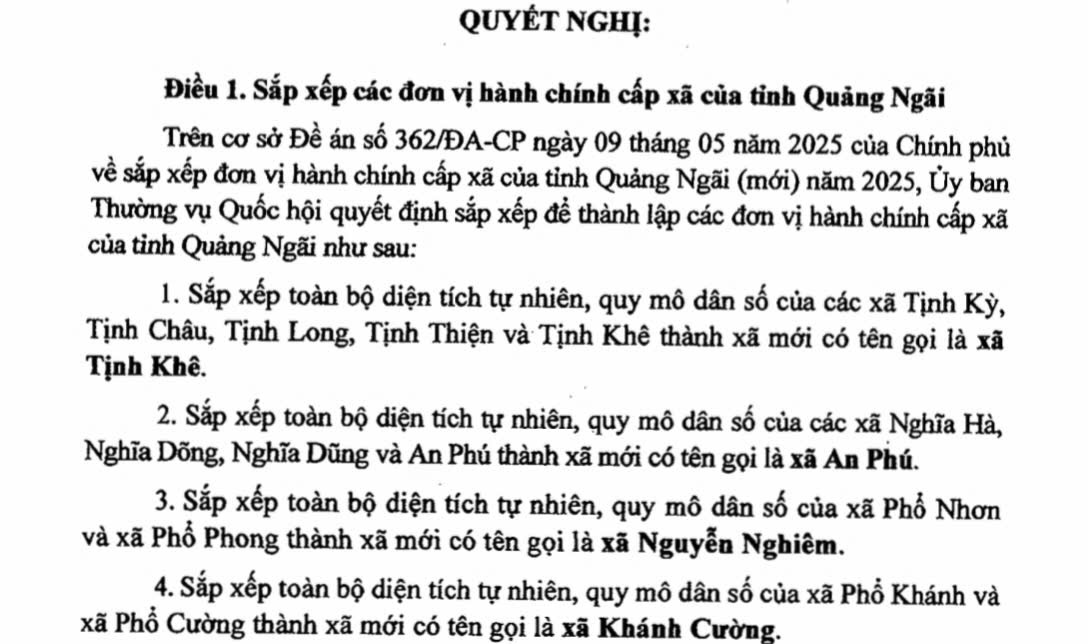 Danh sách 96 Xã, Phường Tỉnh Quảng Ngãi sau sáp nhập 2 Danh sách 96 Xã Phường Tỉnh Quảng Ngãi sau sáp nhập