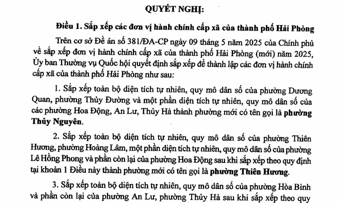 Danh sách 114 Xã Phường Tỉnh Hải Phòng sau sáp nhập