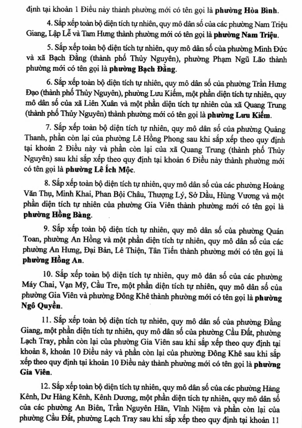 Danh sách 114 Xã Phường Tỉnh Hải Phòng sau sáp nhập