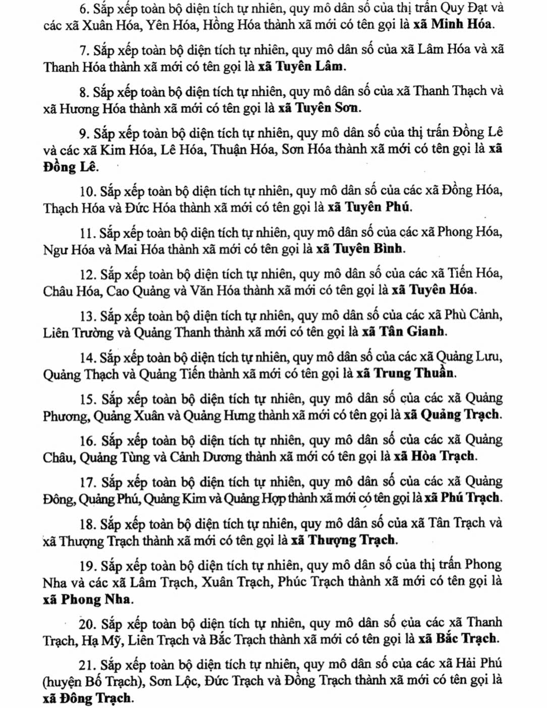 Danh sách 78 Xã Phường tỉnh Quảng Trị sau sáp nhập