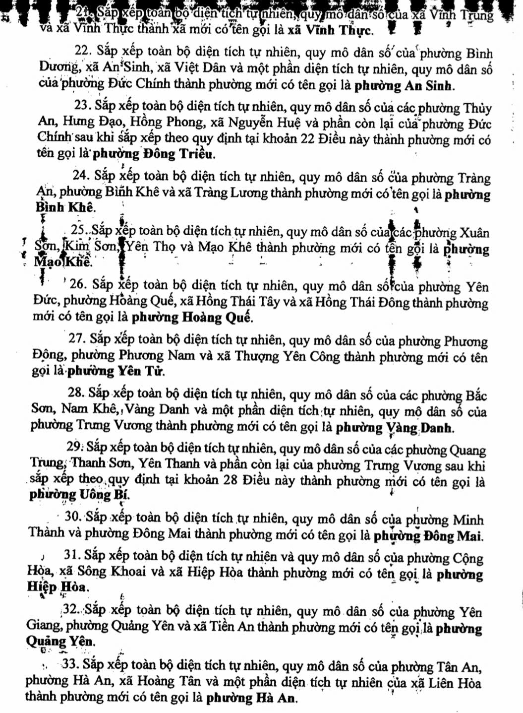 Danh sách 54 Xã Phường tỉnh quảng ninh sau sáp nhập