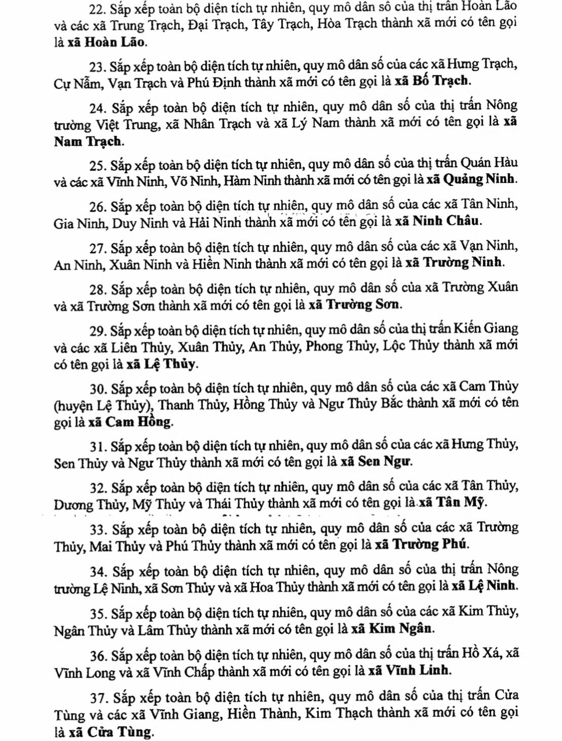 Danh sách 78 Xã Phường tỉnh Quảng Trị sau sáp nhập