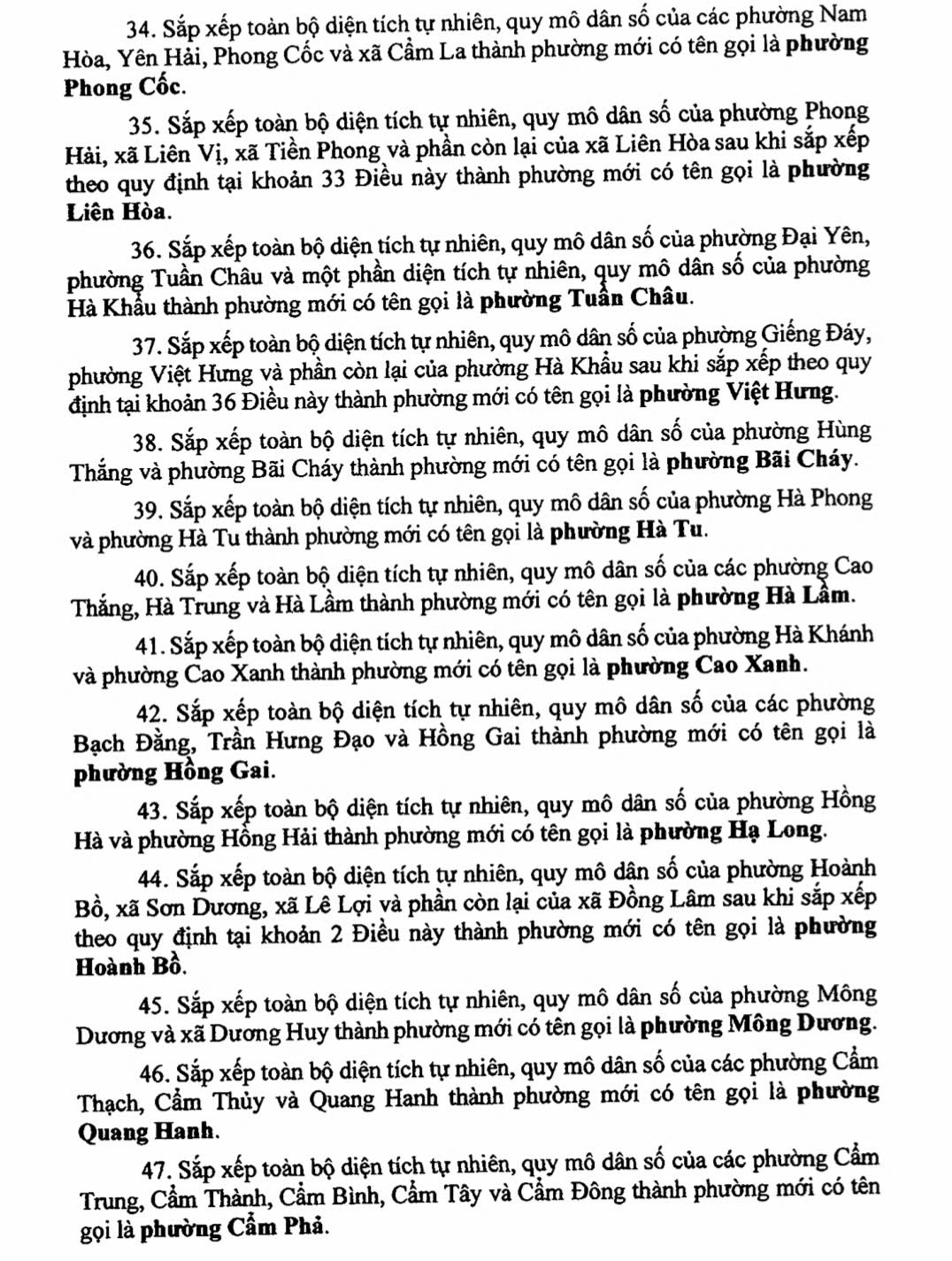 Danh sách 54 Xã Phường tỉnh quảng ninh sau sáp nhập