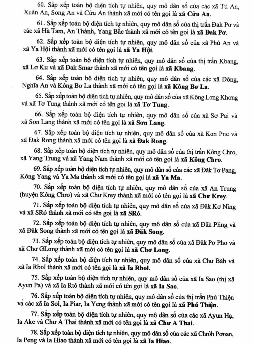 Danh sách 135 Xã Phường Tỉnh Gia Lai sau sáp nhập
