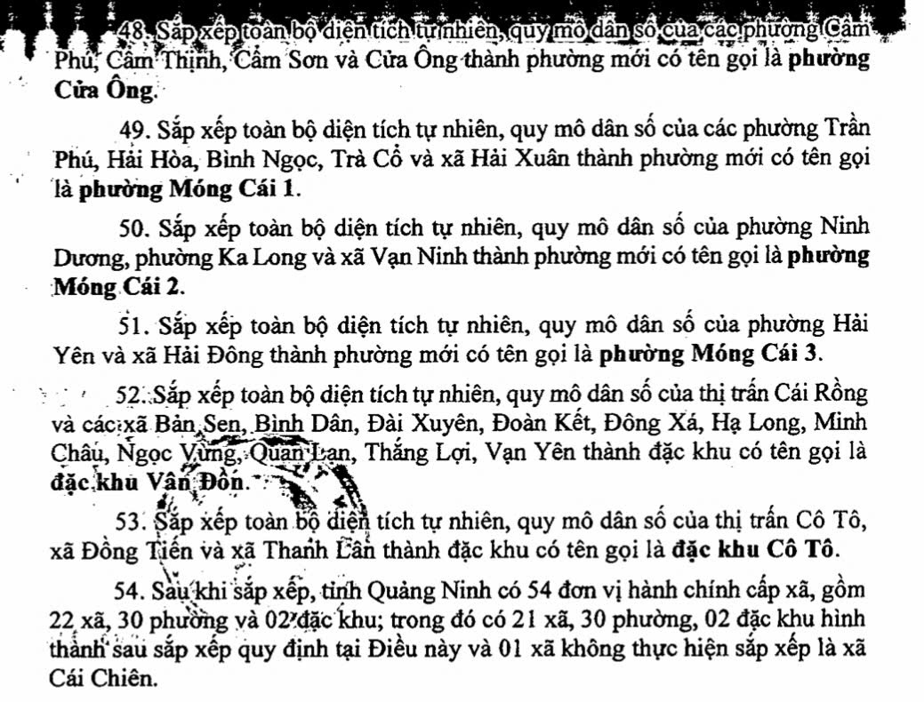 Danh sách 54 Xã Phường tỉnh quảng ninh sau sáp nhập
