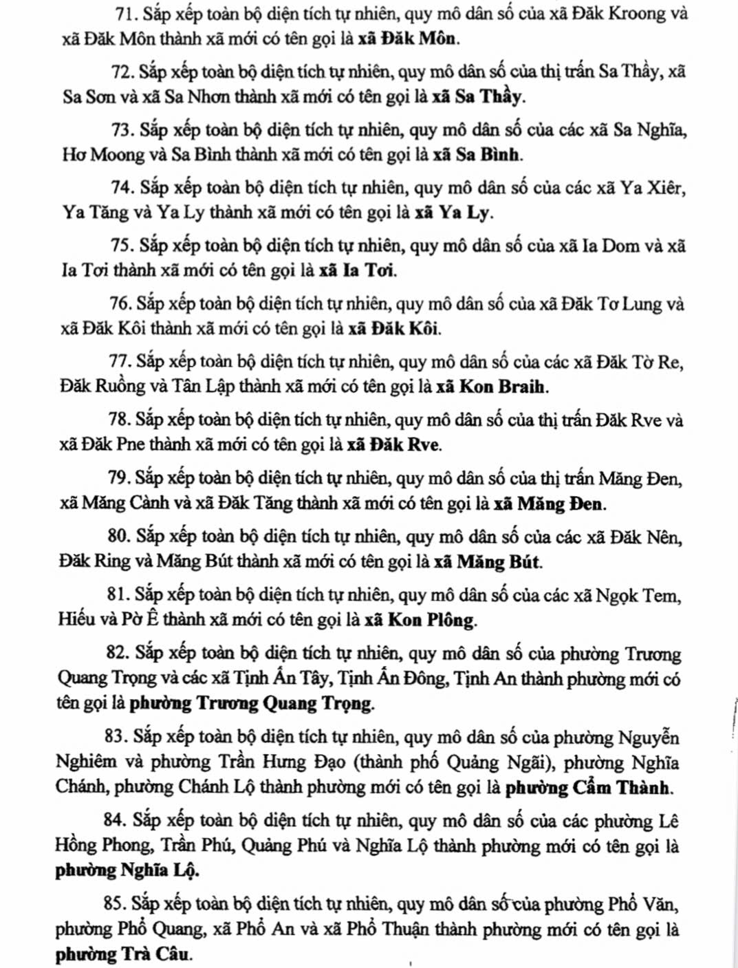 Danh sách 96 Xã, Phường Tỉnh Quảng Ngãi sau sáp nhập 7 6c 1