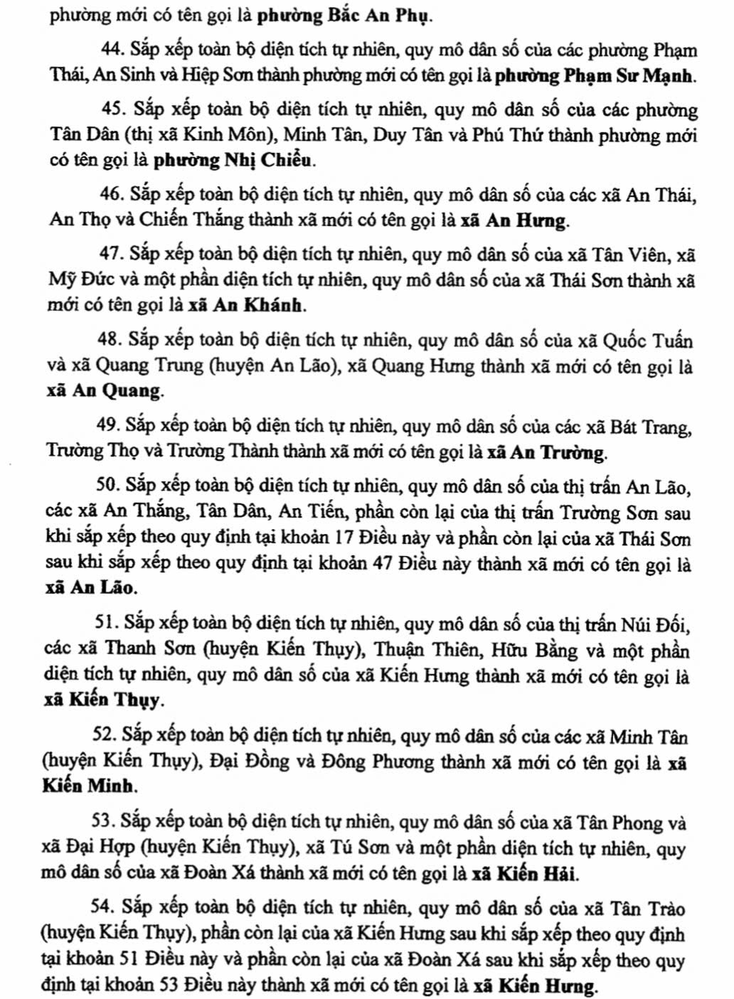 Danh sách 114 Xã Phường Tỉnh Hải Phòng sau sáp nhập
