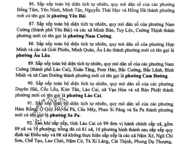 Danh sách 99 Xã Phường Tỉnh Lào Cai sau sáp nhập
