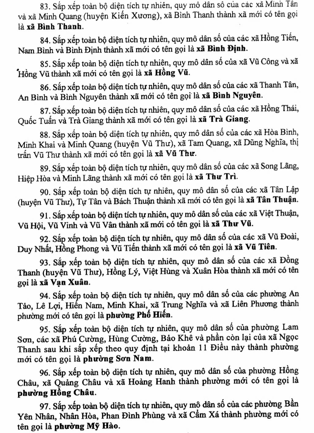 Danh sách 104 Xã Phường Tỉnh Hưng Yên sau sáp nhập