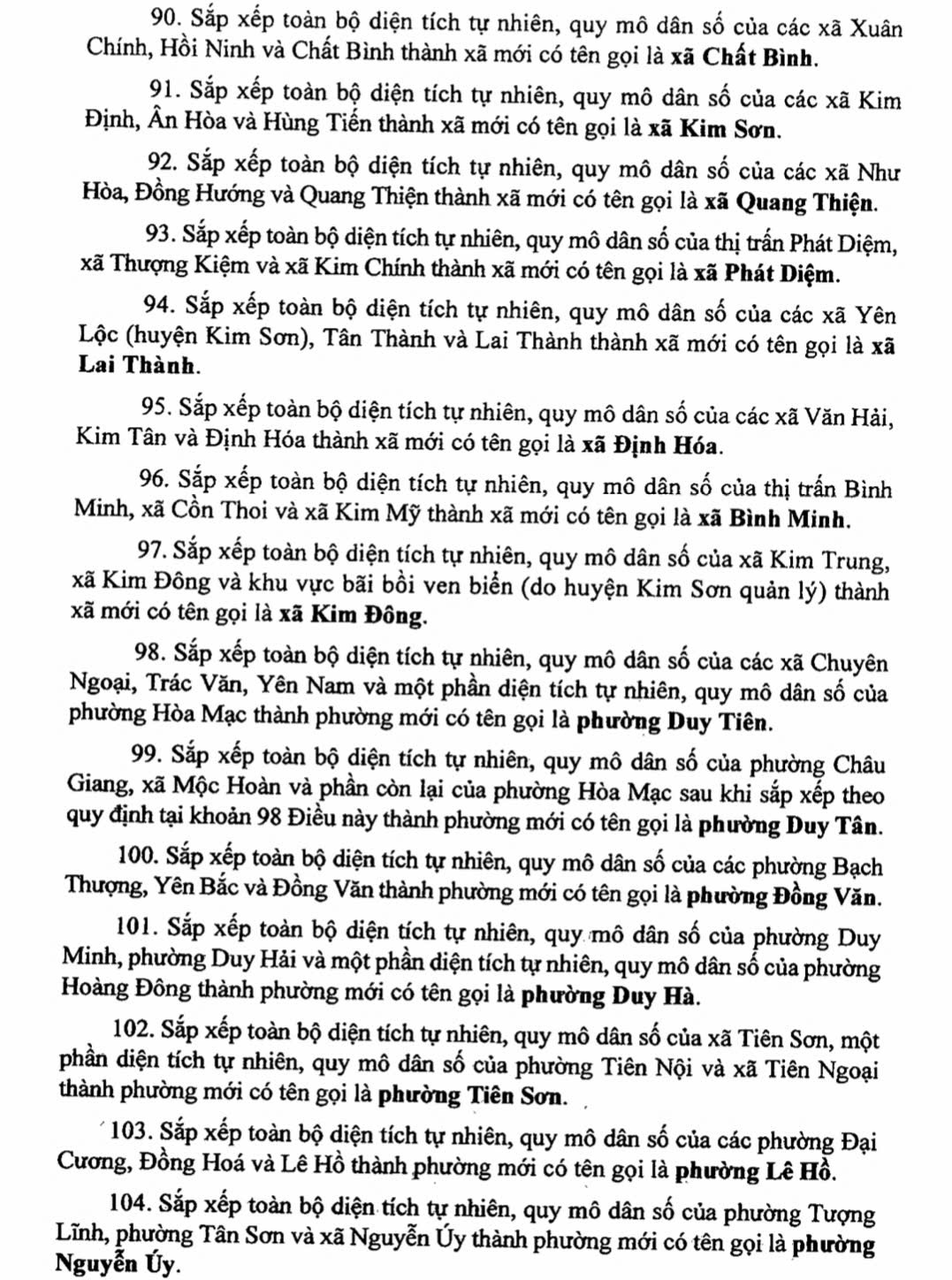 Danh sách 129 Xã Phường Tỉnh Ninh Bình sau sáp nhập
