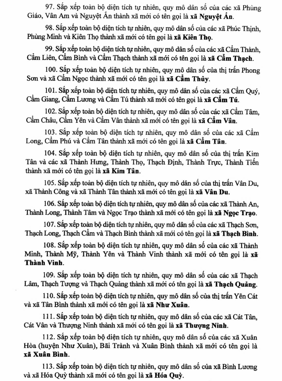 Danh sách 166 Xã, Phường tỉnh Thanh Hóa sau sáp nhập 9 8a