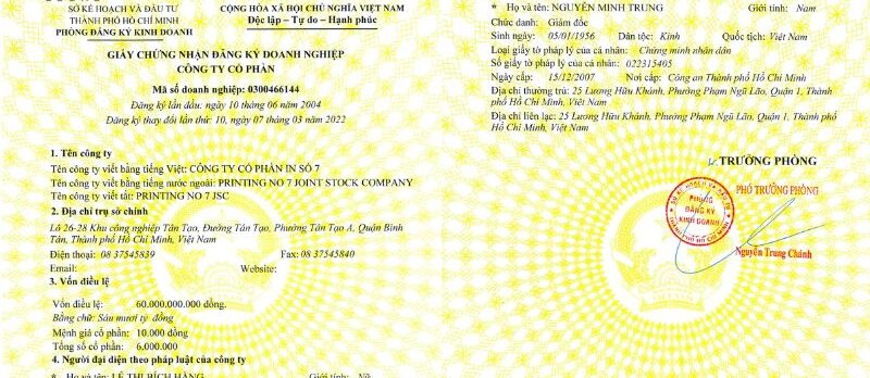 thay đổi nội dung đăng ký doanh nghiệp