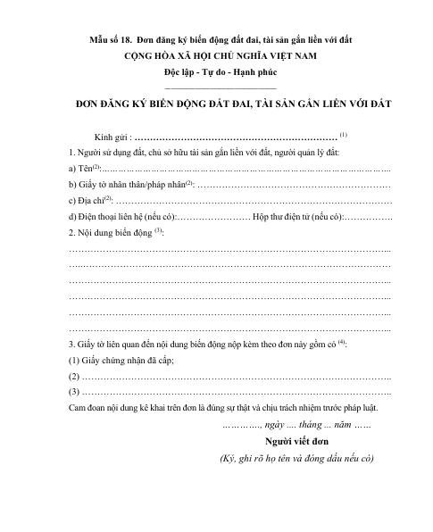 mẫu cấp đổi cấp lại sổ đỏ mới nhất hiện nay