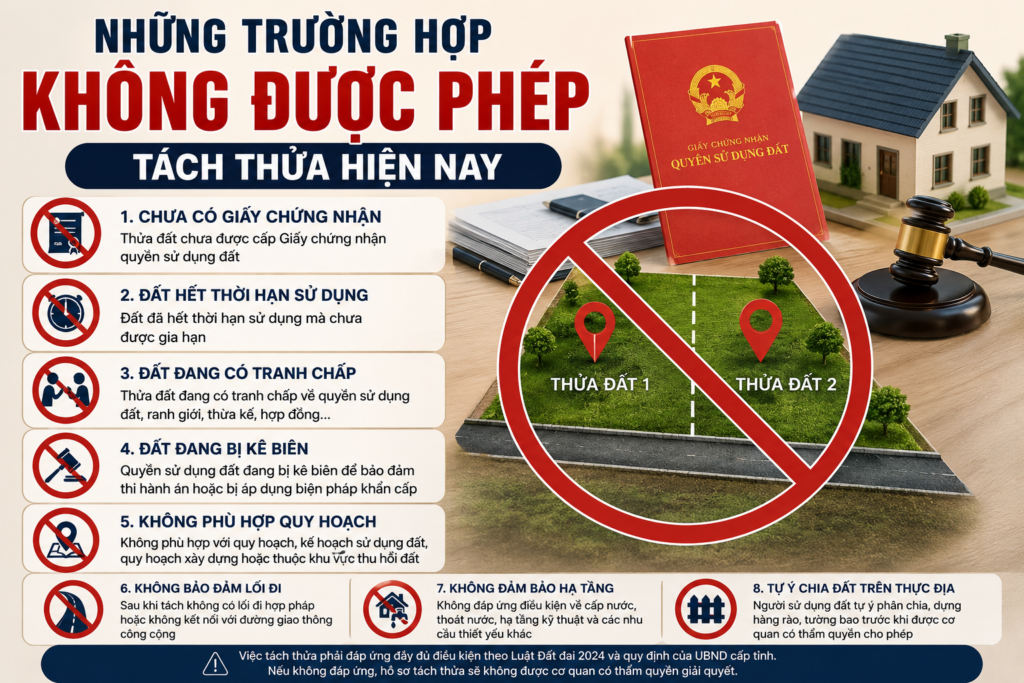 Những trường hợp không được phép tách thửa hiện nay