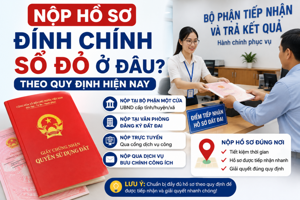 Nộp hồ sơ đính chính sỏ đỏ ở đâu theo quy định hiện nay