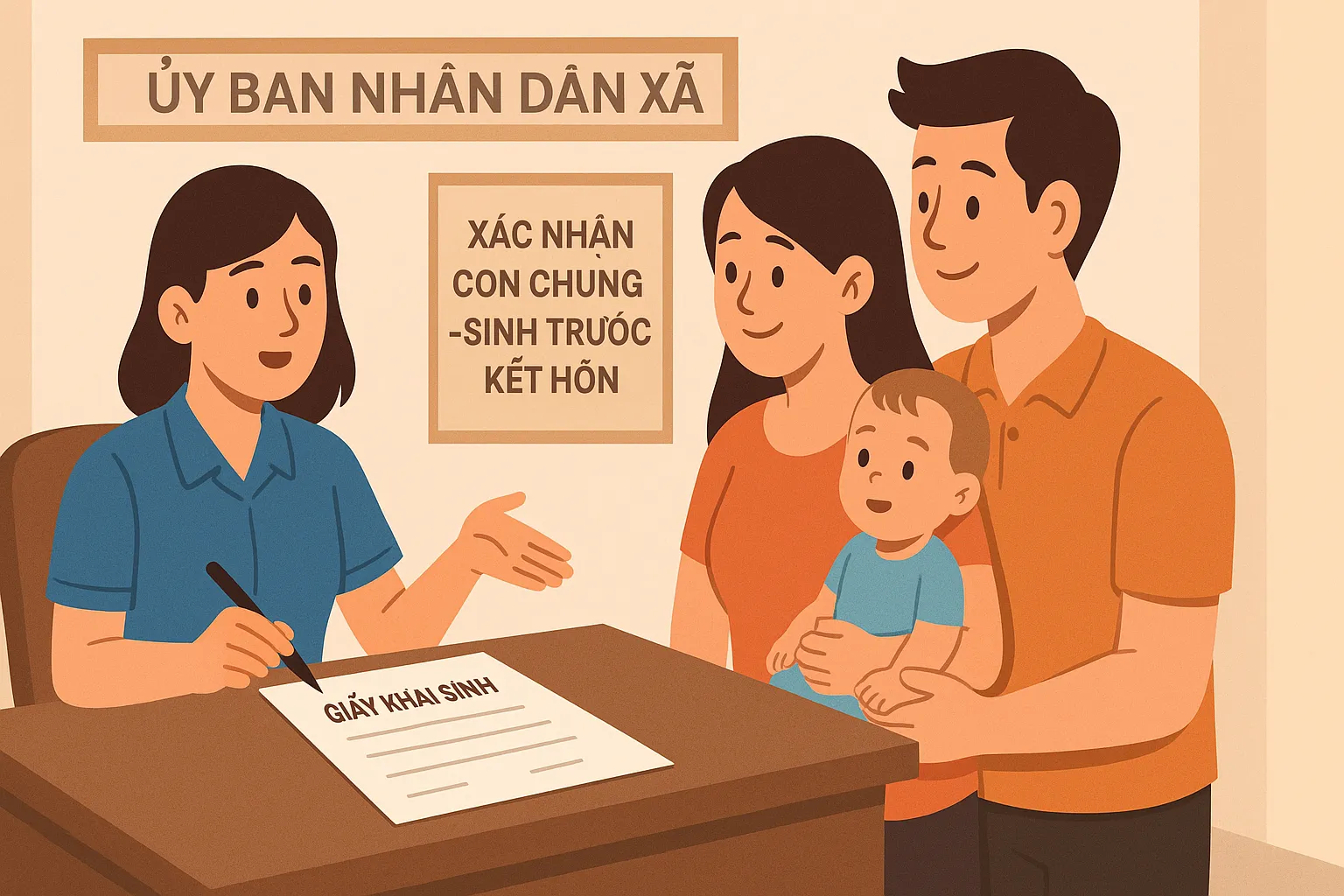 Các trường hợp xác nhận cha cho con tại UBND xã