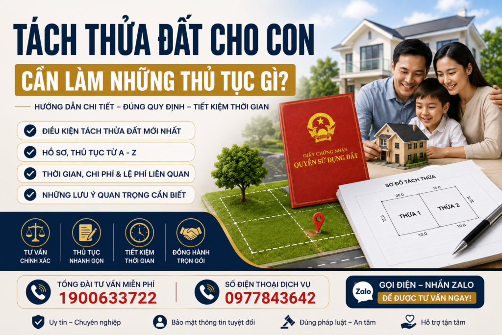 Dịch Vụ 2 tách thửa đất cho con cần làm những thủ tục gì